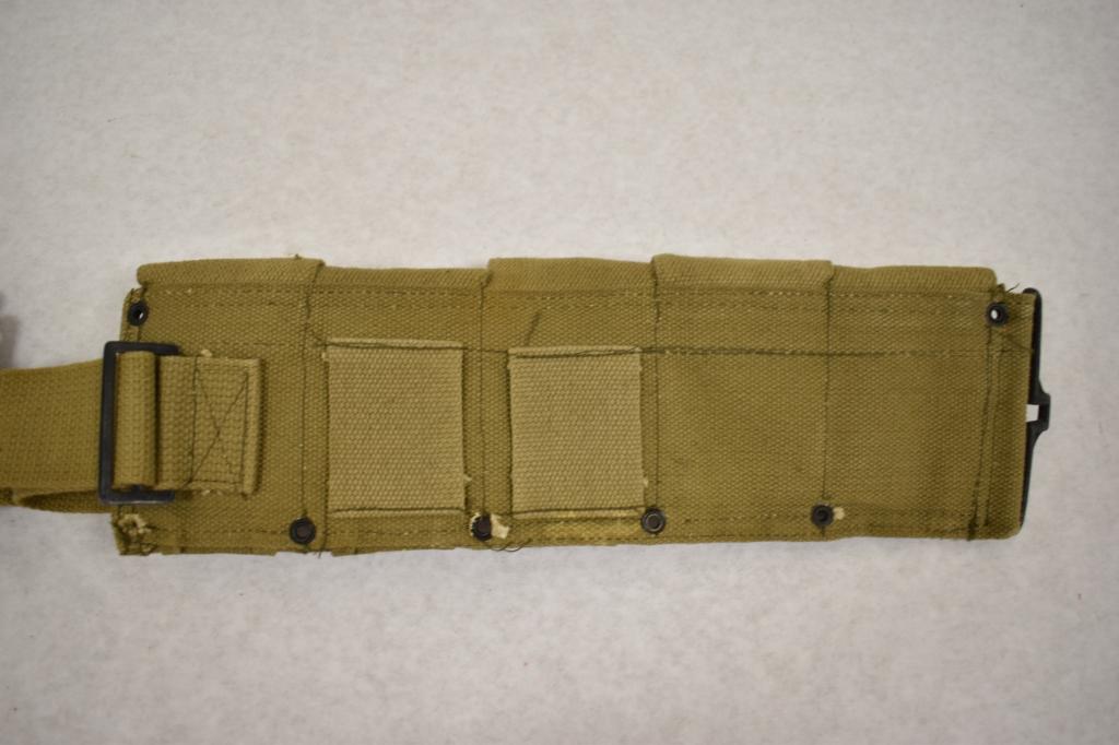 WWII Repo Ammo Pouch & Four Garand Clips