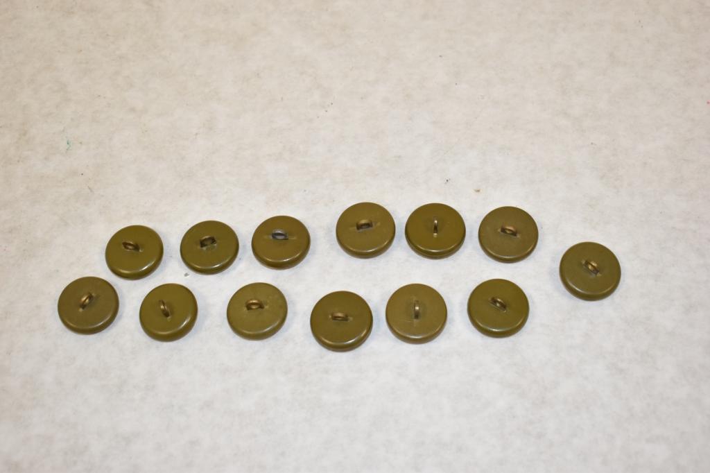 British. Thirteen Military Uniform Buttons