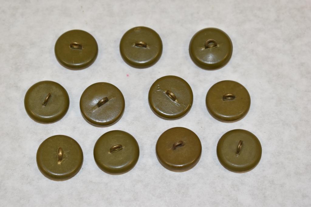 Eleven British Military Uniform Buttons