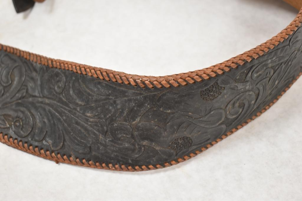 Leather Ammo Belt with Two Holsters