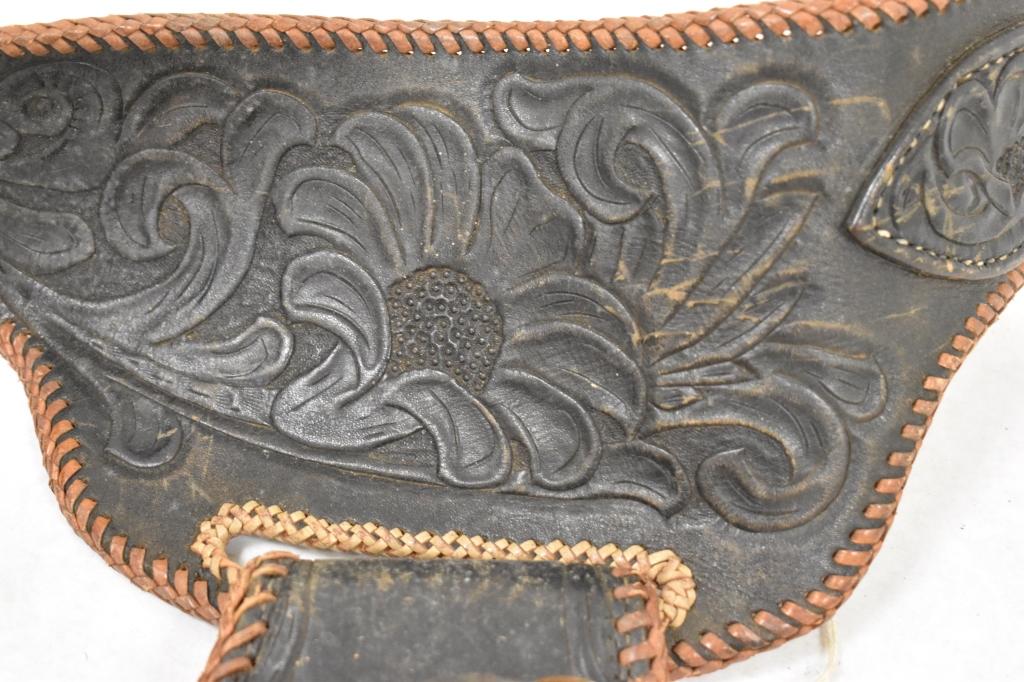 Leather Ammo Belt with Two Holsters