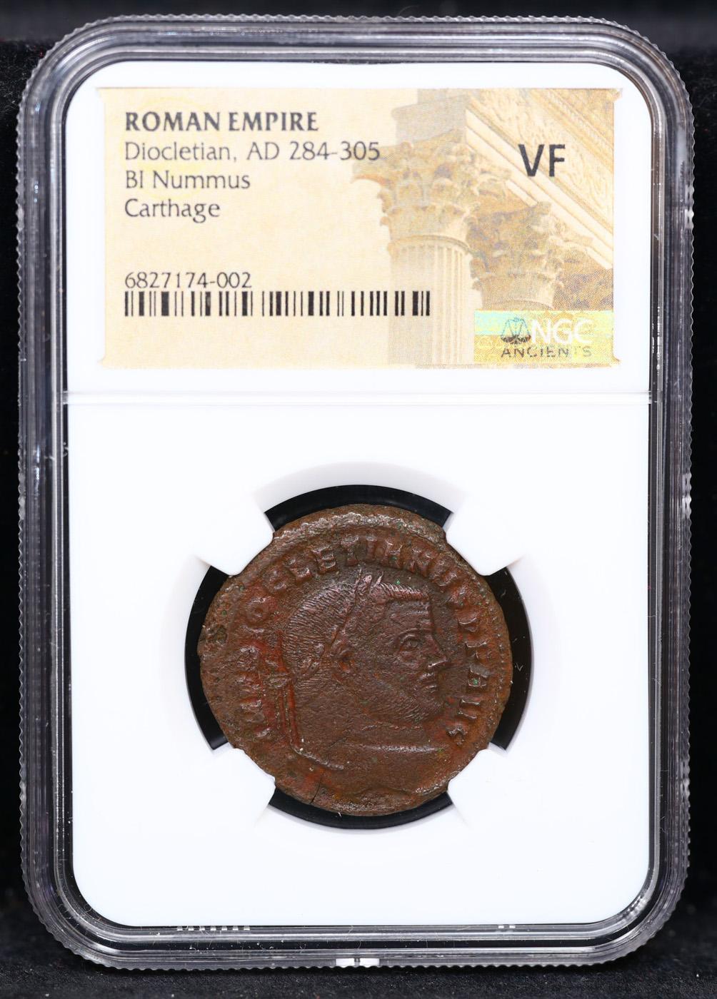 NGC 284-305 AD Ancient Rome, Diocletian, BI Nummus Ancient Graded vf By NGC