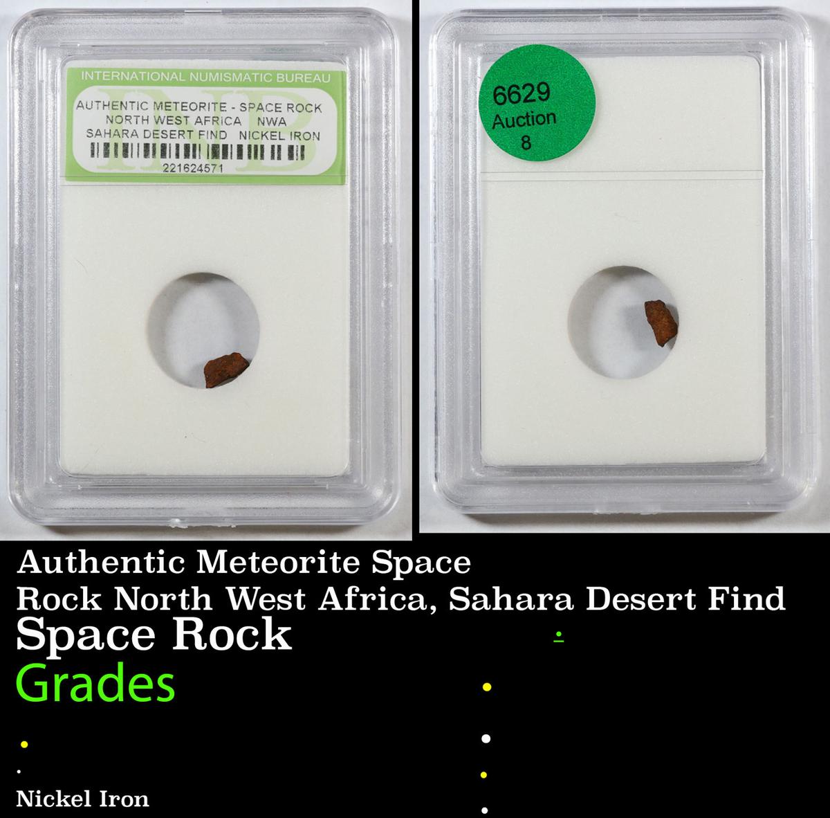 Authentic Meteorite Space Rock North West Africa, Sahara Desert Find Graded BY INB