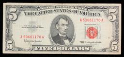 1963 $5 Red Seal United States Note Grades vf++