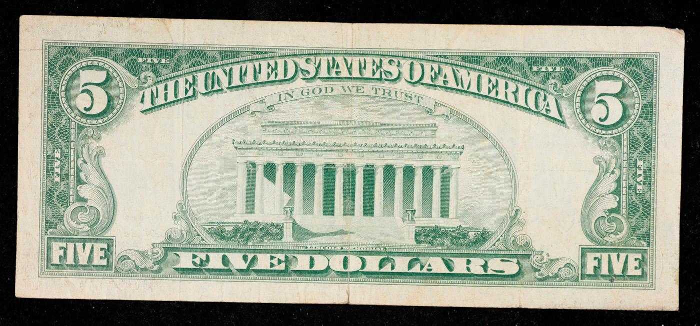 1963 $5 Red Seal United States Note Grades vf++