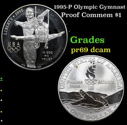 Proof 1995-P Olympic Gymnast Modern Commem Dollar 1 Grades GEM++ Proof Deep Cameo