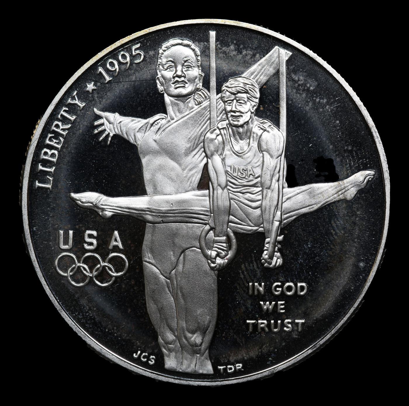 Proof 1995-P Olympic Gymnast Modern Commem Dollar 1 Grades GEM++ Proof Deep Cameo