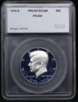 Proof 1776-1976-s Silver Kennedy Half Dollar 50c Graded pr69+ dcam BY SEGS