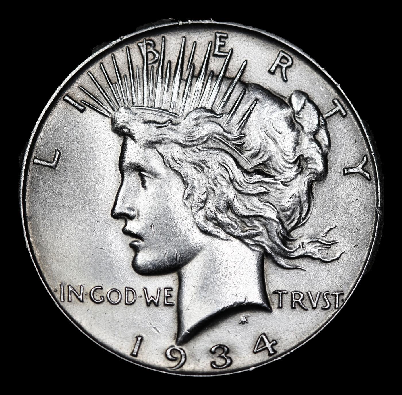 ***Auction Highlight*** 1934-s Peace Dollar 1 Graded ms63+ By SEGS (fc)