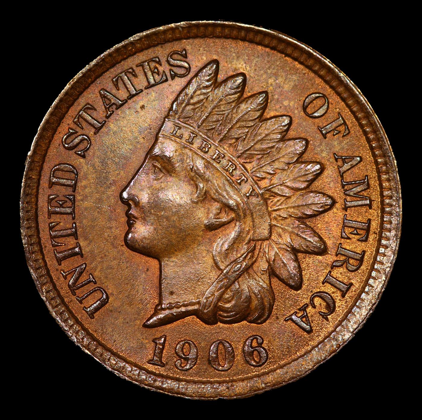 1906 Indian Cent 1c Grades Choice+ Unc RB