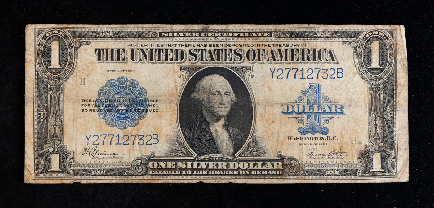 1923 $1 large size Blue Seal Silver Certificate Grades vf+ Signatures Speelman/White