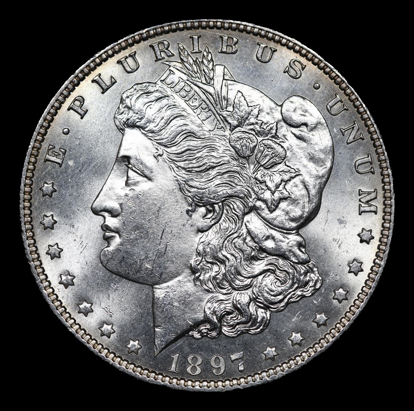 1897-p Morgan Dollar $1 Grades GEM Unc PL