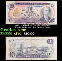 1969-1975 Bank of Canada 10 Dollars Banknote P# 88d, Sig. Crow & Bouey Grades vf++