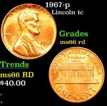 1967-p Lincoln Cent 1c Grades GEM+ Unc RD