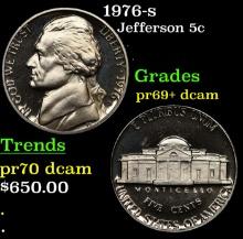 Proof 1976-s Jefferson Nickel 5c Grades GEM++ Proof Deep Cameo