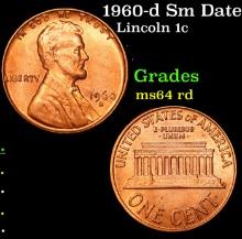 1960-d Sm Date Lincoln Cent 1c Grades Choice Unc RD
