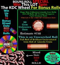 *BOGO* Buy This Great BU Red, Unkown Date Shotgun Lincoln 1c Roll & Get 1 BU RED ROLL FREE. WOW!!! *