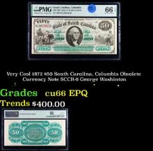 Very Cool 1872 $50 South Carolina, Columbia Obsolete Currency Note SCCR-8 George Washinton Graded cu