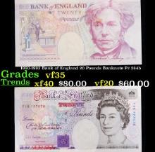 1990-1992 Bank of England 20 Pounds Banknote P# 384b Grades vf++