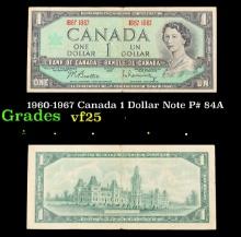 1960-1967 Canada 1 Doollar Note P# 84A Grades vf+