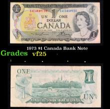 1969-1975 Canada 1 Dollar Banknote P# 85a, Sig. Lawson & Bouey Grades vf+