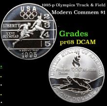 Proof 1995-p Olympics Track & Field Modern Commem Dollar 1 Grades GEM++ Proof Deep Cameo