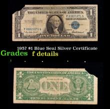 1957 $1 Blue Seal Silver Certificate Grades f details