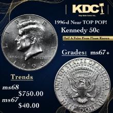 1996-d Kennedy Half Dollar Near TOP POP! 50c Grades Gem++ Unc