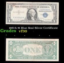 1957A $1 Blue Seal Silver Certificate Grades vf++