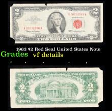 1963 $2 Red Seal United States Note Grades vf details