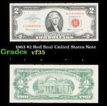 1963 $2 Red Seal United States Note Grades vf++