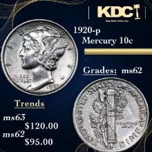 1920-p Mercury Dime 10c Grades Select Unc