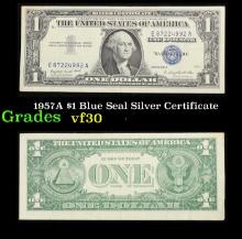 1957A $1 Blue Seal Silver Certificate Grades vf++