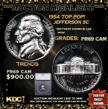 Proof ***Auction Highlight*** 1954 Jefferson Nickel TOP POP! 5c Graded pr69 cam BY SEGS (fc)