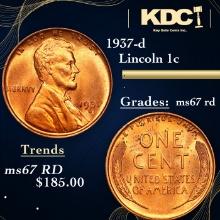 1937-d Lincoln Cent 1c Grades GEM++ Unc RD