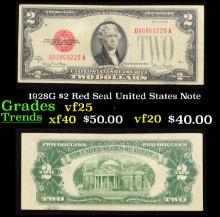 1928G $2 Red Seal United States Note Grades vf+