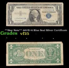 **Star Note** 1957B $1 Blue Seal Silver Certificate Grades vf+