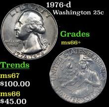 1976-d Washington Quarter 25c Grades GEM++ Unc