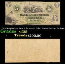 Rare 1859 Newbern Bank of Commerce 5 Dollars Obsolete Currency Banknote Grades vf+