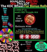 CRAZY Penny Wheel Buy THIS 1974-s solid Red BU Lincoln 1c roll & get 1-10 BU Red rolls FREE WOW Grad