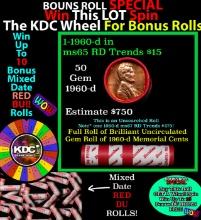 CRAZY Penny Wheel Buy THIS 1962-d solid Red BU Lincoln 1c roll & get 1-10 BU Red rolls FREE WOW Grad