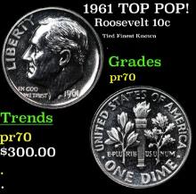 Proof 1961 Roosevelt Dime TOP POP! 10c Graded pr70 BY SEGS