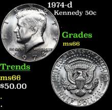 1974-d Kennedy Half Dollar 50c Grades GEM++ Unc