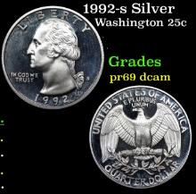 Proof 1992-s Silver Washington Quarter 25c Grades GEM++ Proof Deep Cameo