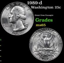 1989-d Washington Quarter 25c Grades GEM Unc