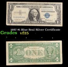 1957 $1 Blue Seal Silver Certificate Grades vf+