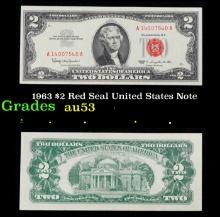 1963 $2 Red Seal United States Note Grades Select AU