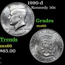 1990-d Kennedy Half Dollar 50c Grades GEM+ Unc