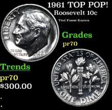 Proof 1961 Roosevelt Dime TOP POP! 10c Graded pr70 BY SEGS