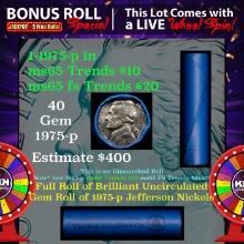 INSANITY The CRAZY Nickel Wheel 1000s won so far, WIN this 1975-p BU  roll get 1-10 FREE